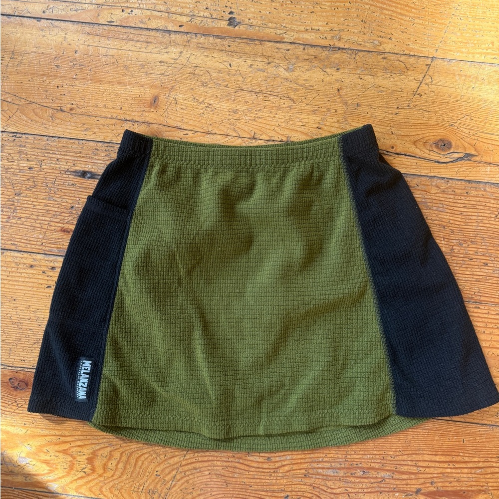 Melanzana Green & Black Colorblock Knit Skirt